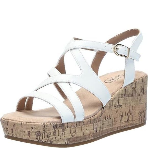 LifeStride Womens Bailey Strappy Platform Wedge Sandals Bright White 11 M - Picture 1 of 1